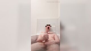 Scottish uncut cock cumming in bath - 6 image