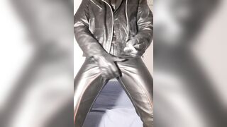 Smoking on leather uniform