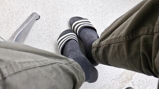 Addilettes with socks on the balcony 1 - 10 image