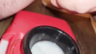 Extreme Closeup Huge Thick Load of Cum Edged Out Into Cup and Swallowed - 10 image