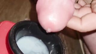 Extreme Closeup Huge Thick Load of Cum Edged Out Into Cup and Swallowed