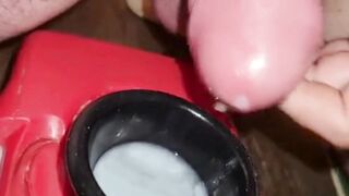 Extreme Closeup Huge Thick Load of Cum Edged Out Into Cup and Swallowed