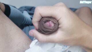 ABDL diaper Boy Jerking OFF and cumming in his diaper
