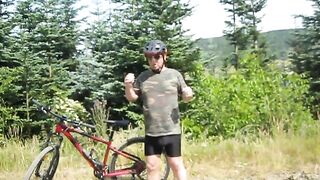 Crazy mountain biker