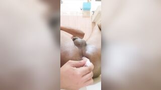 Taking big toy in fucking asshole