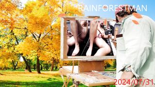 Rainforest-man Getting a Hard On. - 2 image