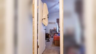 Walking around naked at home with a boner