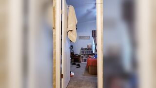 Walking around naked at home with a boner