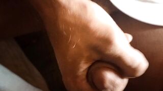 Close up jerk off while wife dirty talks