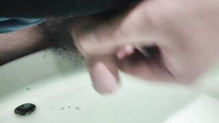 I unload in the middle of the bathroom