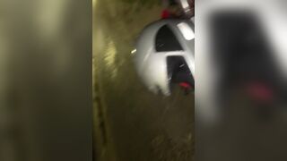 Huge biker dick on the street at night