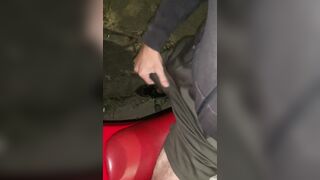 Huge biker dick on the street at night - 2 image