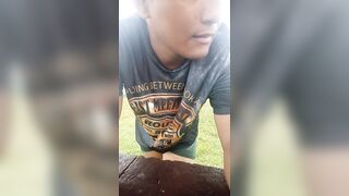 Jerking off in public on the waterfront