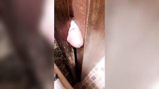 Small cock smashing crushing in door