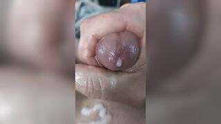 Blowing a load on my belly.