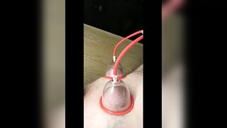 Sissy Fag Julia with breast pump and dildo - 1 image