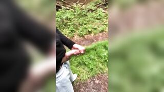 Pissing and wanking in the forest - 10 image