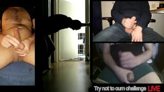 3 straight guys do try not to cum challenge while watching gays pounding on live Webcam - 1 image