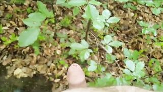 Outdoor Cumshot in tiny String Compilation from young boy in the woods - 3 image