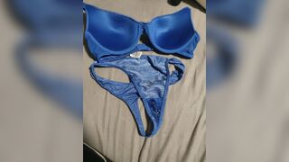 Cumming on Teen Panty and Bra (Size S) - 1 image