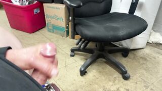 Big dick mechanic beating off at work with huge cumshot - 8 image