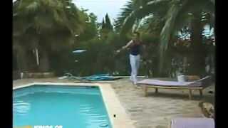 Two Horny Twinks Blow Their Big Dicks and Lick Shaved Asses Outdoor on the Sunbed