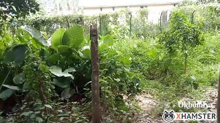 I was half naked outside and happily Masturbated