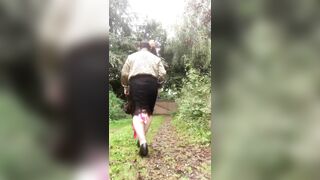 In a black skirt with lace for a night out