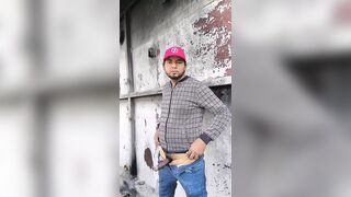 Outdoor cum man big thick penis comes squirting in open field - 1 image