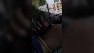 Outdoor cum man big thick penis comes squirting in open field - 9 image