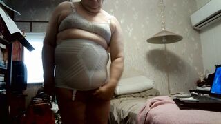 WIENER GIRL -girdled wiener play and cum