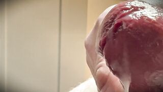 White cock is stroked to climax - 10 image