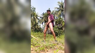 Desi boy manoj hard dick cumshot on forest - 7 image