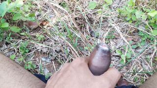 Masturbating on forest outside - 2 image