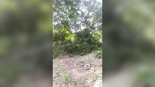 My sex and masturbating on forest outside