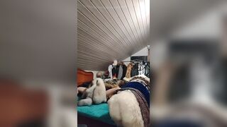 German man have fun in his fur bed - 1 image