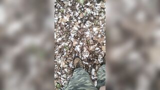 pissing in the forest