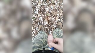 pissing in the forest