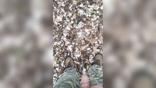 pissing in the forest