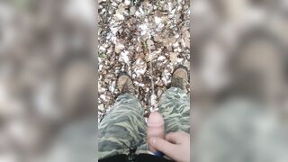 pissing in the forest