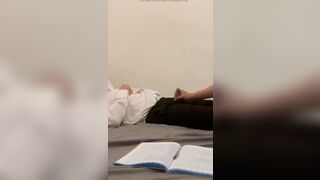 Teacher and student. Old teacher gets first time helping hand from young 18 virgin student handjob with big hot cum. - 6 image