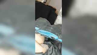 Young man pumps milk