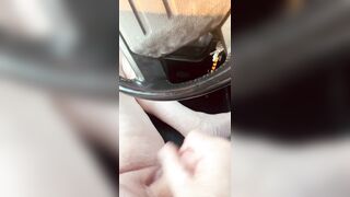 Extreme edging in truck in public parking lot. People and traffic all around me.