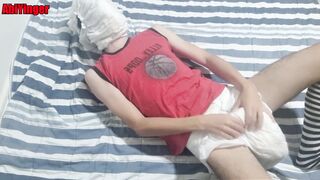Diaper Masked Boy 18+ Jerking Off and Cumming