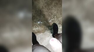 I squirt in a garage naked.