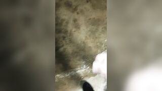 I squirt in a garage naked.