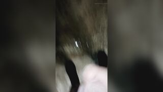 I squirt in a garage naked.