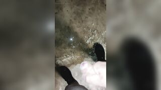 I squirt in a garage naked.