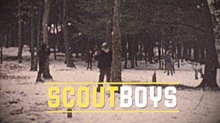 ScoutBoys Muscle DILF barebacks smooth pale scout in wood - 2 image