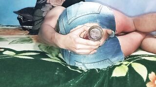 I fuck my prolapse with a huge cucumber